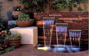 Pond Building: Commercial Pond Construction: Waterfall Wall Fountain