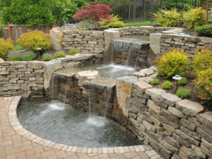 Pond Builders: Commercial Pond Construction: Pond and waterfall
